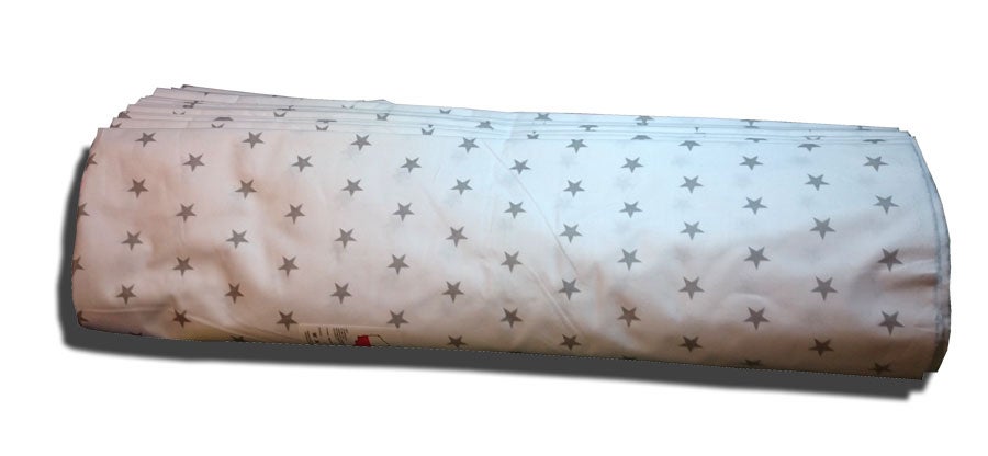 Tkanina bawełniana szare gwiazdki na białym tle