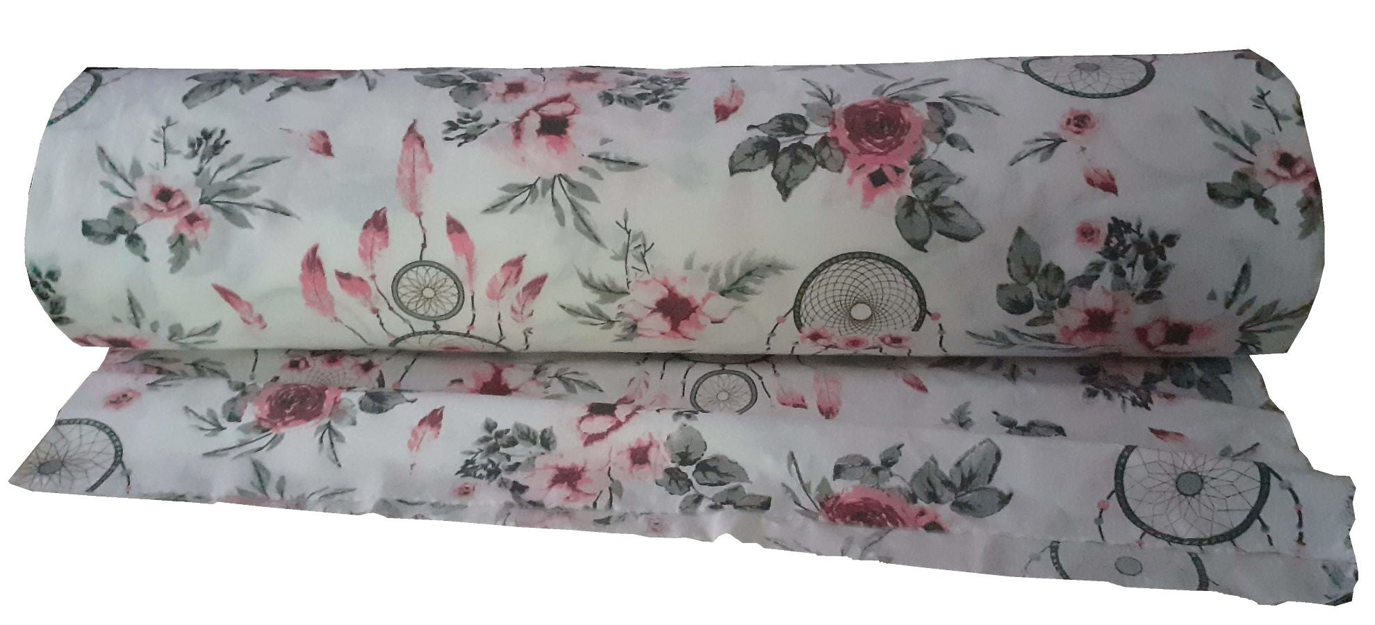 Tkanina bawełniana róże i łapacze snów